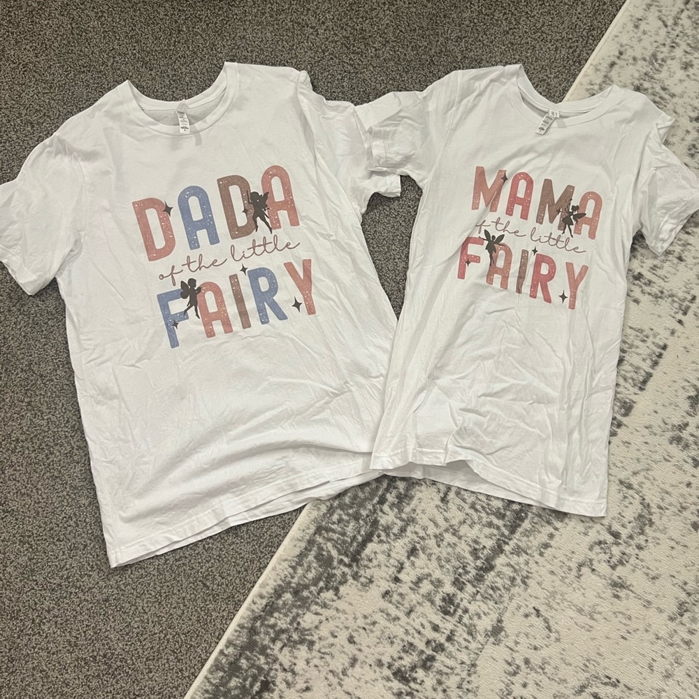 Fairy first birthday parent t-shirts
